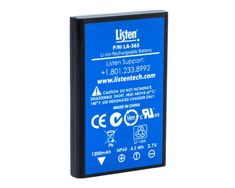 Listen Technologies LA-365 Replacement Rechargeable Li-Ion Battery For IDSP Receivers