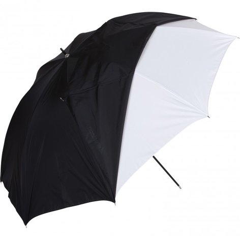 Westcott 2012 32" White Satin Umbrella With Removable Black Cover