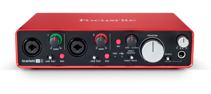 Focusrite Scarlett 2i4 2x4 USB Audio Interface, 2nd Generation