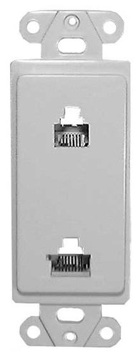 Philmore 75-4682 Designer Wall Plate (Dual 6 & 8 Conductor (6P6C / 8P8C) For Voice & Data) In White