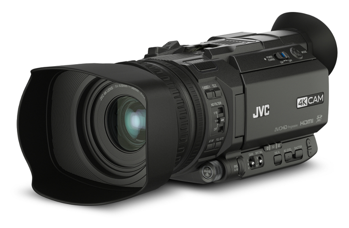 JVC GY-HM170U Mic Promo 4K CAM Compact Handheld Camcorder With Integrated 12x Lens & Free JVC QAN0067-003 Microphone