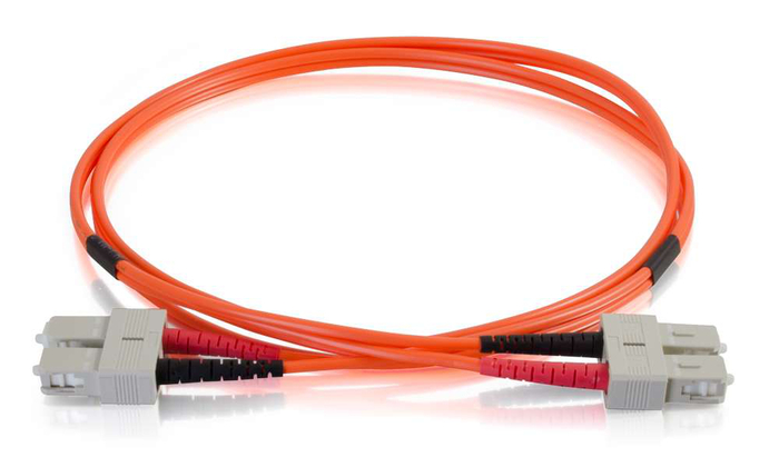 Cables To Go 33005-C2G Multimode PVC Fiber Optic Cable 16.4 Ft SC-SC 50/125 OM2 Duplex Fiber Optic Cable, Orange