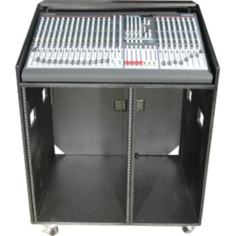 Grundorf COMBO-B1633C 16RU, 33" Wide Studio Series Mixer/Rack Combo Case With Compartment