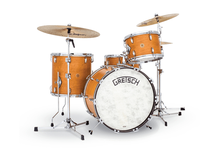 Gretsch Drums BK-RC424V-SCM Broadkaster Vintage 4-Piece Shell Pack, Satin Classic Maple Finish