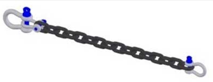 Adaptive Technologies Group RC-0018 18" Rigging Chain With 2x 1/4" And 1x 3/8" Shackles, 2800lb WLL