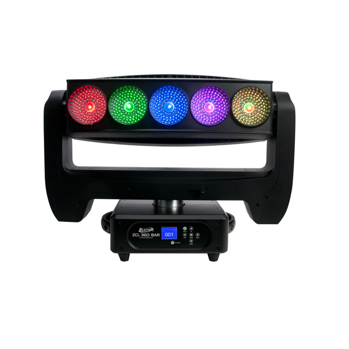 Elation ZCL 360 Bar 5x60W RGBW LED Moving Head Effect Fixture  With 360 Degree Pan / Tilt Rotation And Zoom