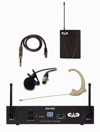 CAD Audio WX1610G UHF Wireless Body Pack Mic System, Includes E19 Earworn, WXG