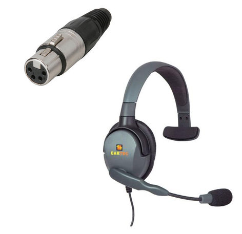 Eartec Co MXS4XLR/F MXS4XLRF Max 4G Single Headset With 4-Pin XLR Female Connector For Telex, ClearCom, RTS