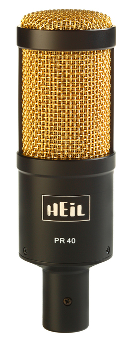 Heil Sound PR40BG Large Diaphragm Dynamic Super Cardioid Microphone, Black Body With Gold Screen