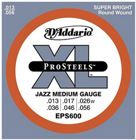 D`Addario EPS600 Jazz Medium XL ProSteels Electric Guitar Strings