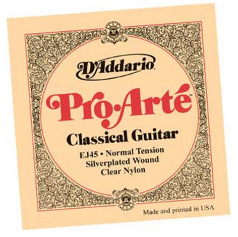 D`Addario EJ45 .028-.043" ProArte Silver Normal Tension Nylon Classical Guitar Strings