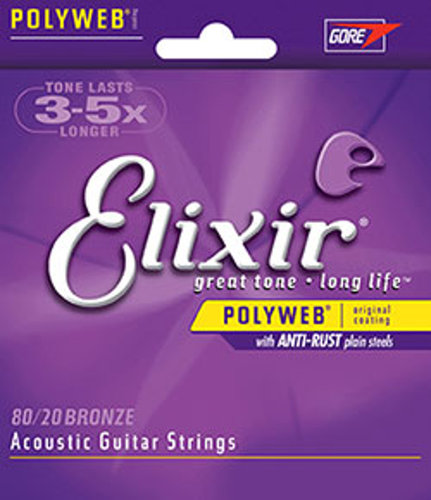 Elixir 11150 Light 80/20 Bronze 12-String Acoustic Guitar Strings With POLYWEB Coating