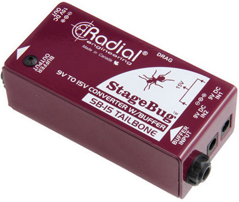 Radial Engineering SB-15 Tailbone Combination Buffer And 2X9V To 15V Converter For Tonebones