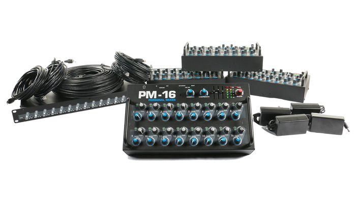 Elite Core PM-16-CORE-4 16-Channel Personal Monitor Mixer, 4 Pack With IM-16