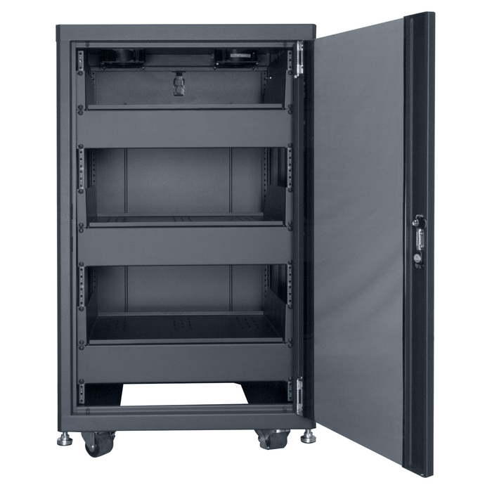 Lowell LCDR-1824 Configured Design 18 Unit Rack, 24" Deep, Black