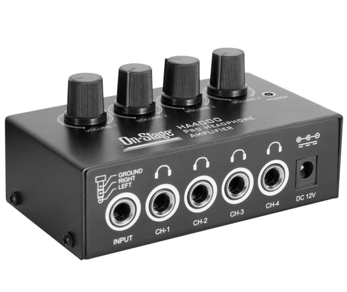 On-Stage HA4000 4-Channel Headphone Amplifier