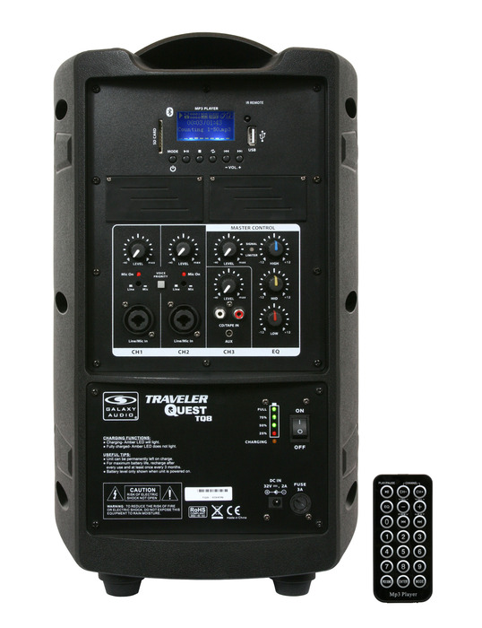 Galaxy Audio TQ8-0000 8" Rechargeable Active Portable PA System 150W