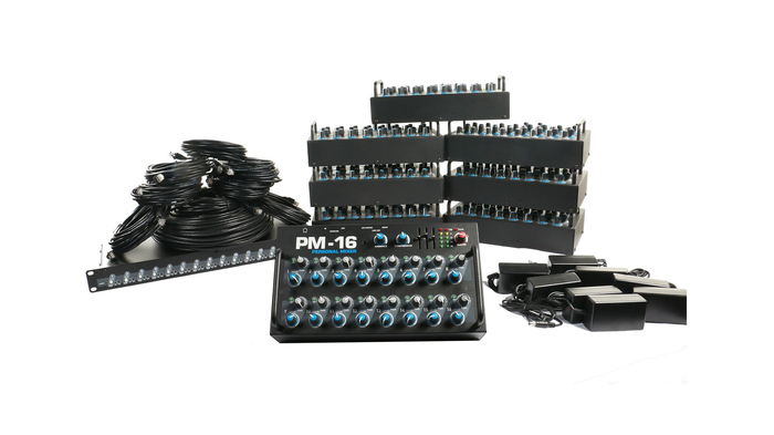 Elite Core PM-16-CORE-8 16-Channel Personal Monitor Mixer, 8 Pack With IM-16