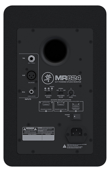 Mackie MR624 6.5" 2-Way Active Studio Monitor 65W, Single