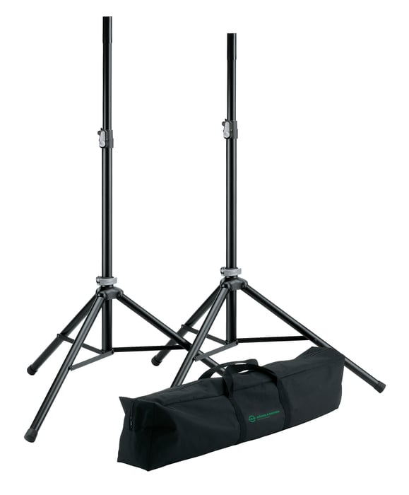 K&M 21449 Dual Speaker Stand Package With Carry Bag