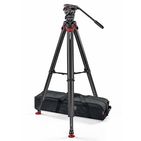 Sachtler 0795 System FSB 8 FT Sideload Fluid Head With Flowtech 75 Carbon Fiber Tripod And Mid-Level Spreader