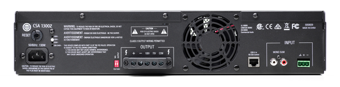 JBL CSA 1300Z 1x300W Commercial Series Amplifier, 70V/100V, 2U