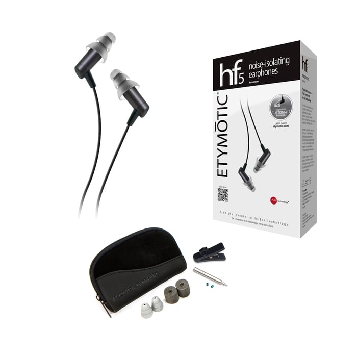 Etymotic Research hf5 High-Performance Balanced-Armature Earphones, Black