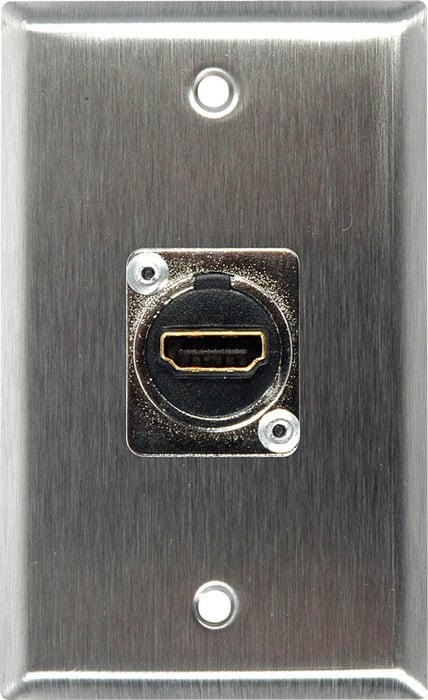 My Custom Shop WPLG-1199 Single Gang Gray Lexan Wall Plate With (1) HDMI Feed-Thru Connector