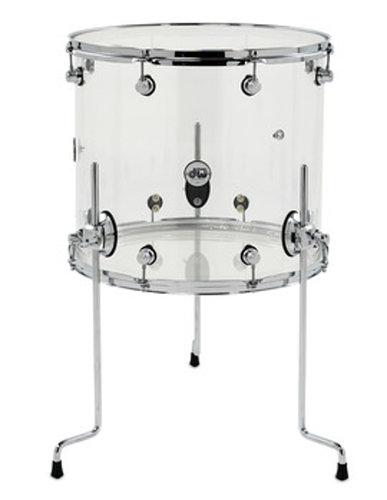 DW DDAC1618TTCL 16x18" Design Series Clear Acrylic Floor Tom