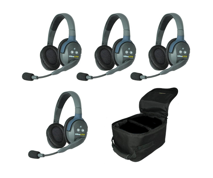 Eartec Co UL4D Eartec UltraLITE Full-Duplex Wireless Intercom System W/ 4 Headsets