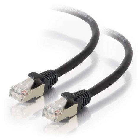 Cables To Go 28695 25 Ft. Shielded Cat5E Molded Patch Cable In Black