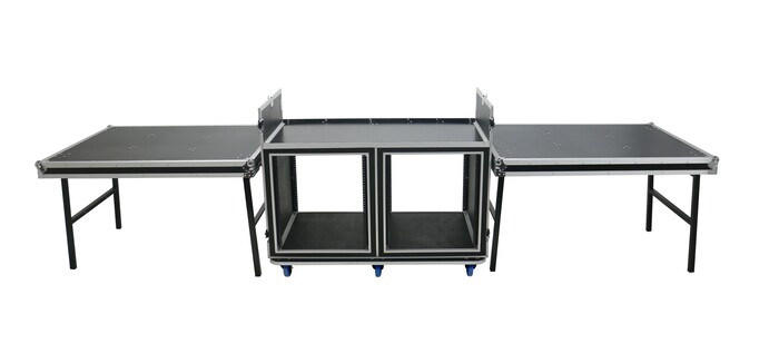 Elite Core ATA-FOH-2SL Deluxe Front Of House System With Dual 12-Unit Racks And Standing Lid Tables