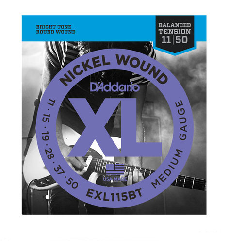 D`Addario EXL115BT Elecric Guitar Strings, Nickel Wound, Balanced Tension Medium 11-50