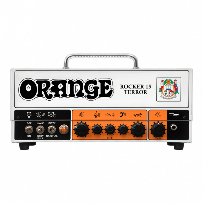 Orange ROCKER-15-TERROR Rocker 15 Terror Amp Head - 0.5, 1, 7, 15 Watts, Class A, EL84, With Gig Bag