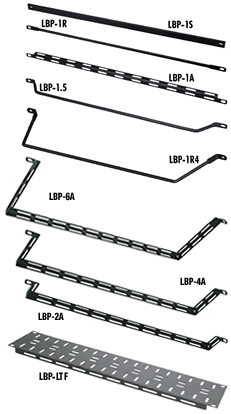 Middle Atlantic LBP-1.5 1-1/2" Offset Round Rod Horizontal Lacing Bars, 10 Pack