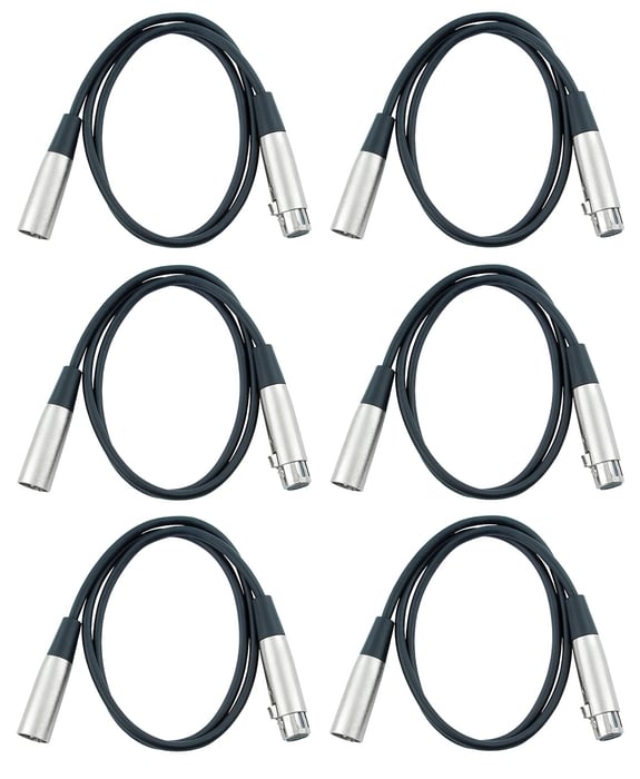 Cable Up DMX-XX510-SIX-K DMX 5-Pin Lighting Cable Bundle (6) Pack Of DMX-XX5-10 DMX Cables