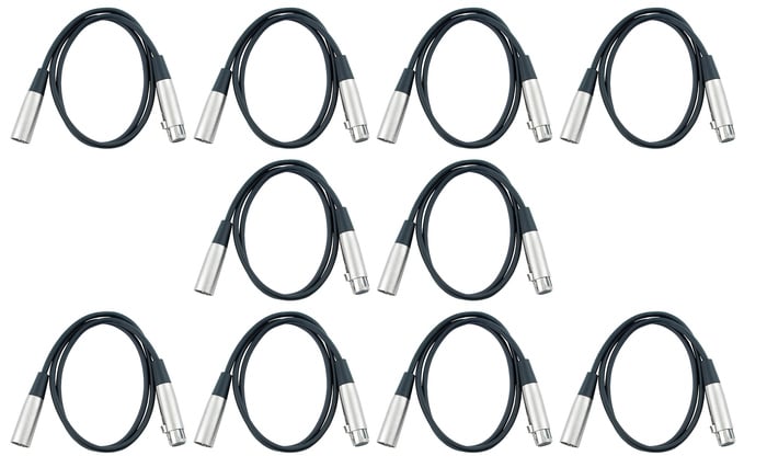 Cable Up DMX-XX510-TEN-K DMX 5-Pin Lighting Cable Bundle (10) Pack Of DMX-XX5-10 DMX Cables