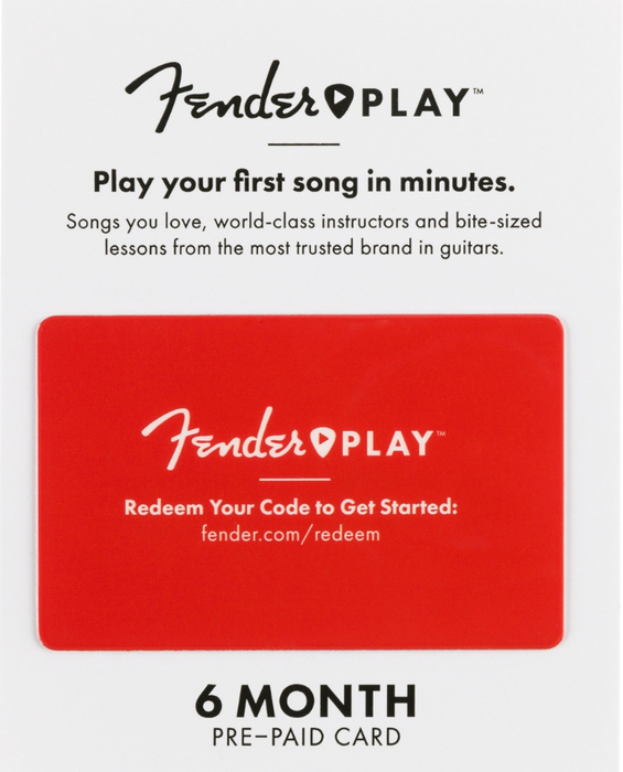 Fender Play 6 Month - Card 6 Month Prepaid Card Subscription To Fender Play Guitar Lessons