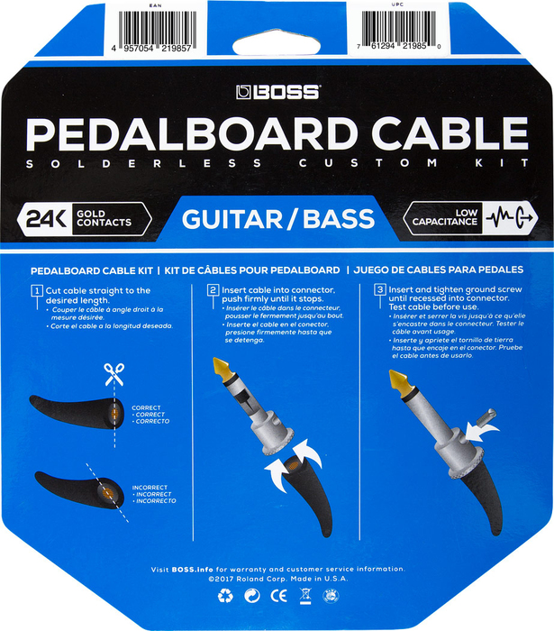 Boss BCK-24 Pedalboard Cable Kit - 24 Connectors, 24 Feet