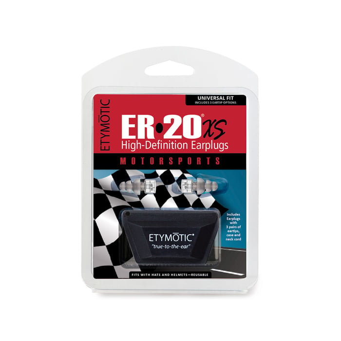 Etymotic Research ER20XS-MS-C ER20®XS ETY•Plugs® MOTORSPORTS HD Universal Fit Clear Stem Earplugs With 3 Sets Of Eartips