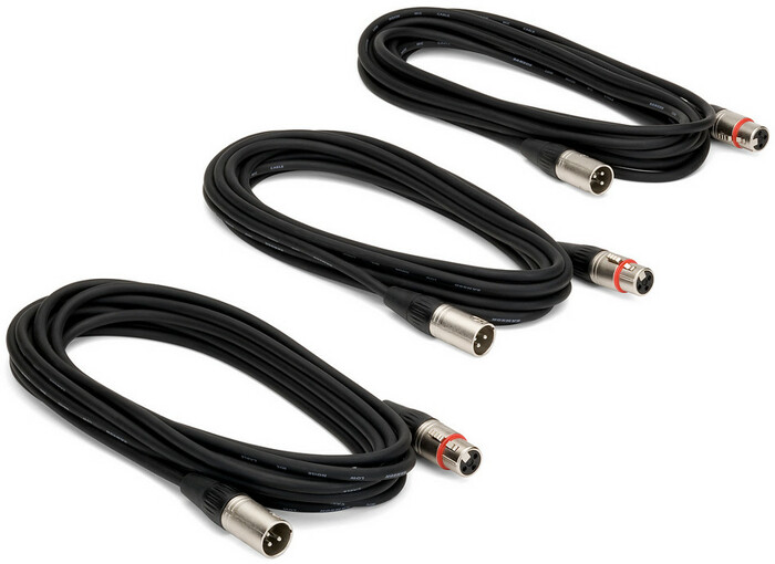 Samson MC18 18' Microphone Cable, XLR Male To Female, 3 Pack