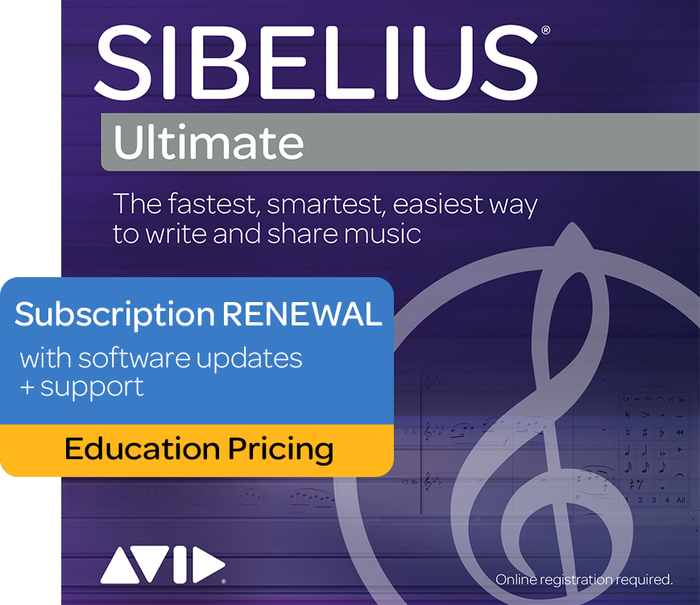 Avid Sibelius Ultimate 1-Year Subscription - EDU 12-Month License For Education / Academic Institutions, New