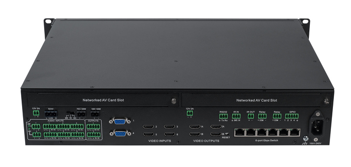 AMX NMX-PRS-N7142 6x2 Presentation Switcher With Card Ready Networked AV Slots