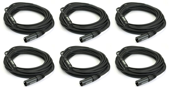 Whirlwind MK425-PK6-K Microphone Cable Bundle With 6 MK425 XLR Microphone Cables