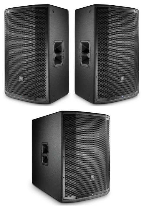 JBL Dual PRX815W Sub Bundle Active Speaker Bundle With Two JBL PRX815W Speakers And One PRX818XLFW Subwoofer