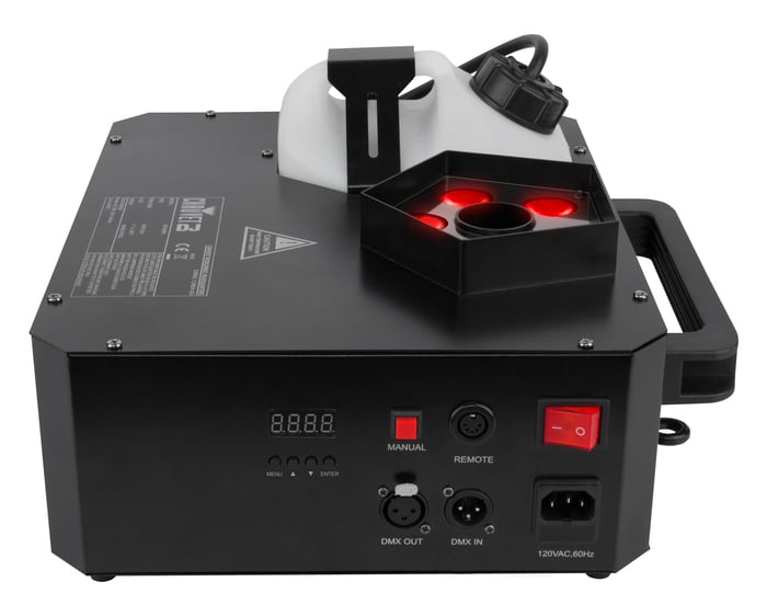 Chauvet DJ Geyser P5 Vertical Jet Fog Machine With 5x7W RGBA+UV LEDs, 13,500cfm Output