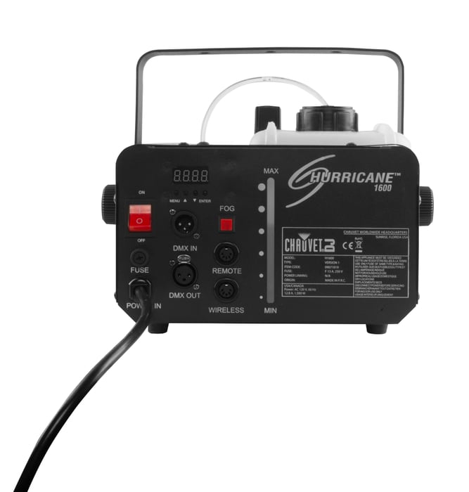 Chauvet DJ Hurricane 1600 Compact Water-Based Fog Machine With 25,000 Cfm Output And DMX