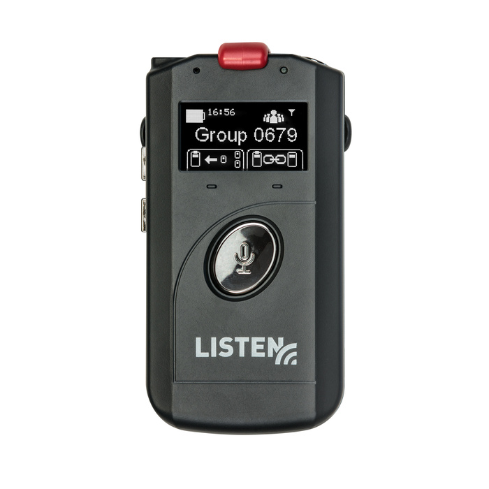 Listen Technologies LK-1-A0 ListenTALK Transceiver With Lanyard, Ear Speaker, And Battery
