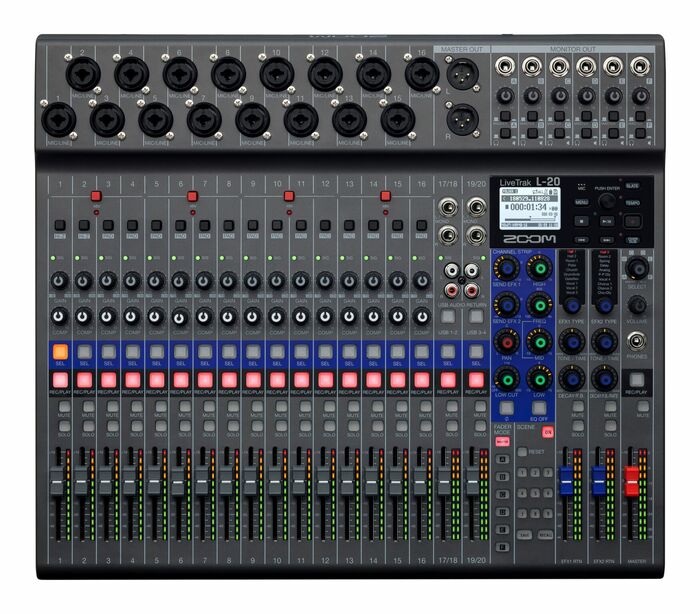 Zoom LiveTrak L-20 20-Channel Digital Mixer, Recorder, And USB Audio Interface