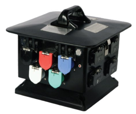 Lex DB100NP-AQQ-S3 100A Pagoda With Cam Inlet And (12) 5-20 Duplex Receptacles, Weather Resistant